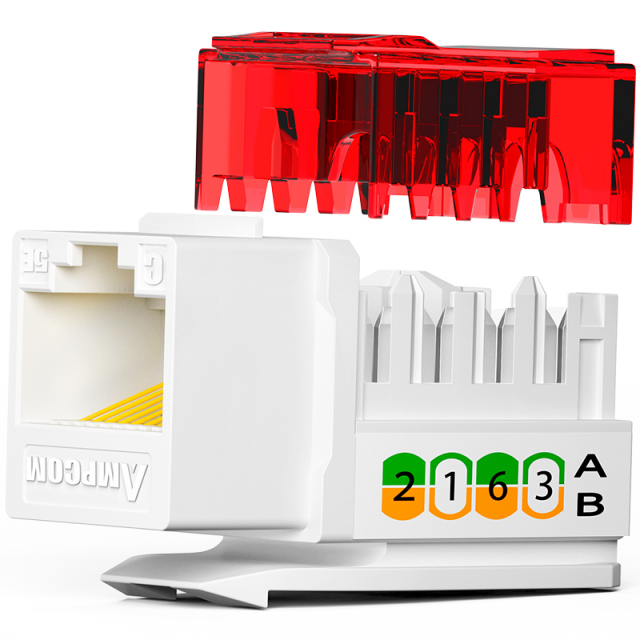 工程级超五类非屏蔽网络模块90°斜角/平角打线AC5E081/AC5E082