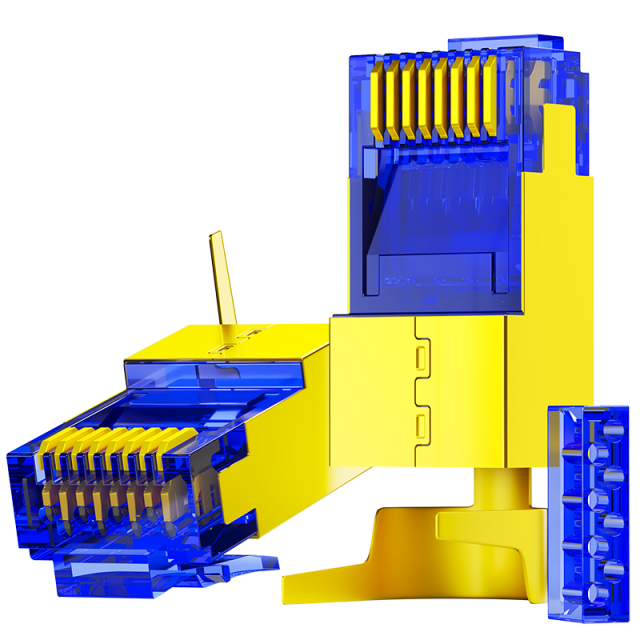  安普康AMPCOM 七类屏蔽水晶头蓝色AC750BU     