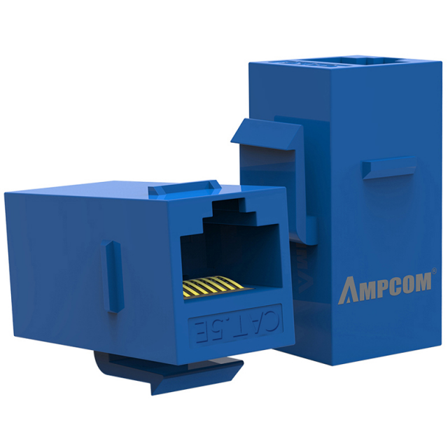 安普康AMPCOM 超五类非屏蔽黑色网络直通模块(黑 白 蓝 红）