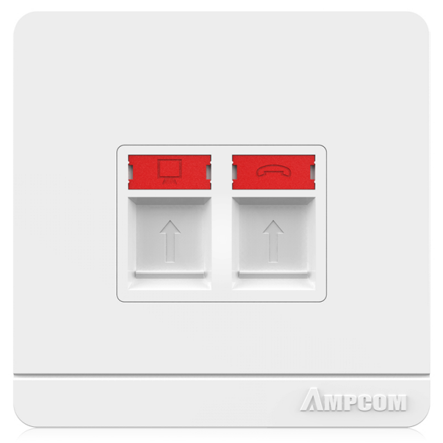 安普康AMPCOM 二位网络电话插座面板A862    